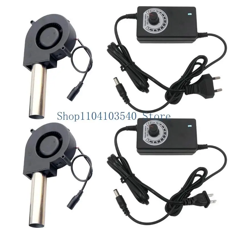 

02DC US/EU Plug Powered Outdoor Cooking BBQ Fan Charcoal Blower Portable Barbeque Fan