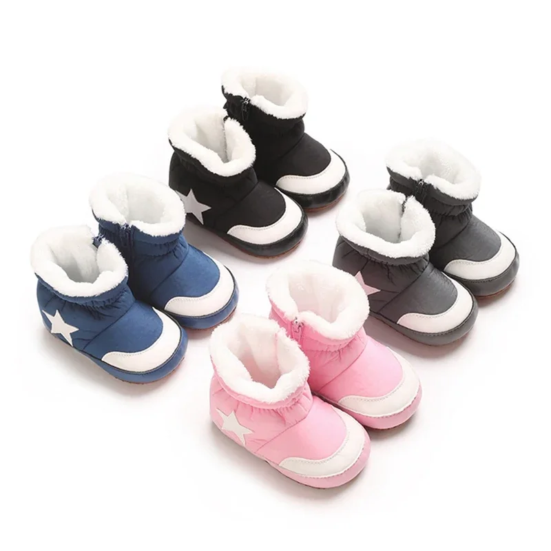 Winter Newborn Baby Boys Girls Cotton Booties Toddler First Walkers Infant Warm Shoes Non-Slip Snow Boots 0-1Years