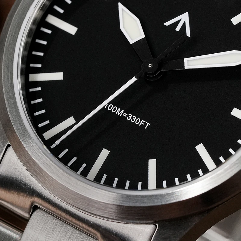 Militado ML18 ساعة كوارتز 316L الصلب القبة الياقوت الكريستال 100 متر مقاوم للماء خمر ساعة اليد VH31 حركة ساعة مضيئة