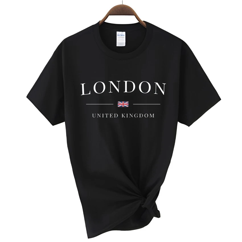

London Graphic Printed T Shirt Men Woman Short Sleeve Fashion T Shirt Summer Vintage O-Neck Oversized Cotton Streetwear Tshirt