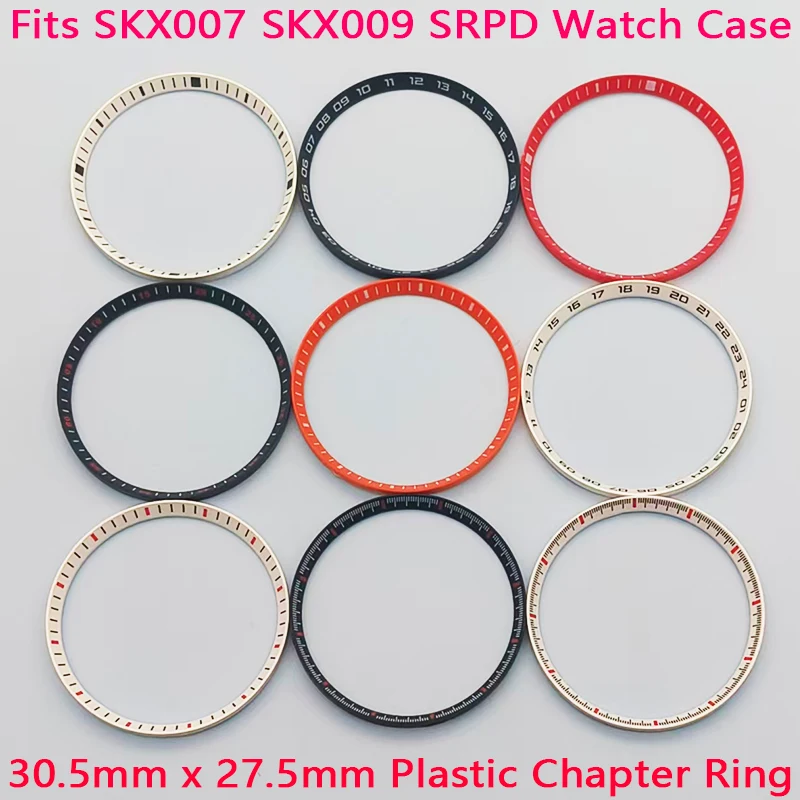 

Mod 30.5mm×27.5mm SKX007 Watch Chapter Rings Fits SKX007 SKX009 SRPD NH35 NH36 Watch Case Replace Plastic Inner Ring Accessories