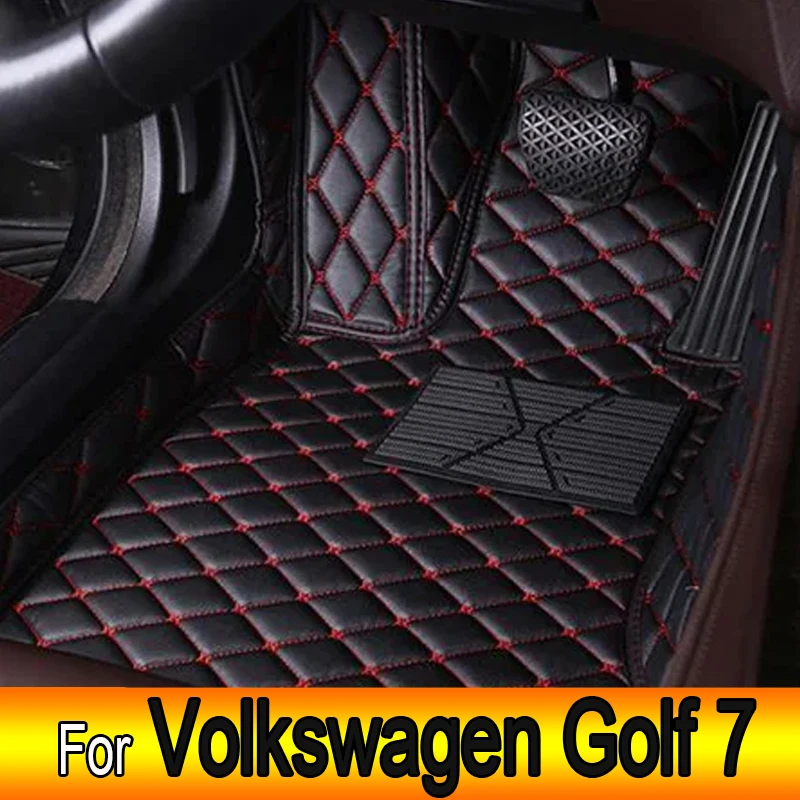 Car Floor Mats For Volkswagen VW Golf 7 7.5 GTE GTD GTI 2012~2020 Carpets Leather Mat Rugs Pad Interior Parts Car Accessories