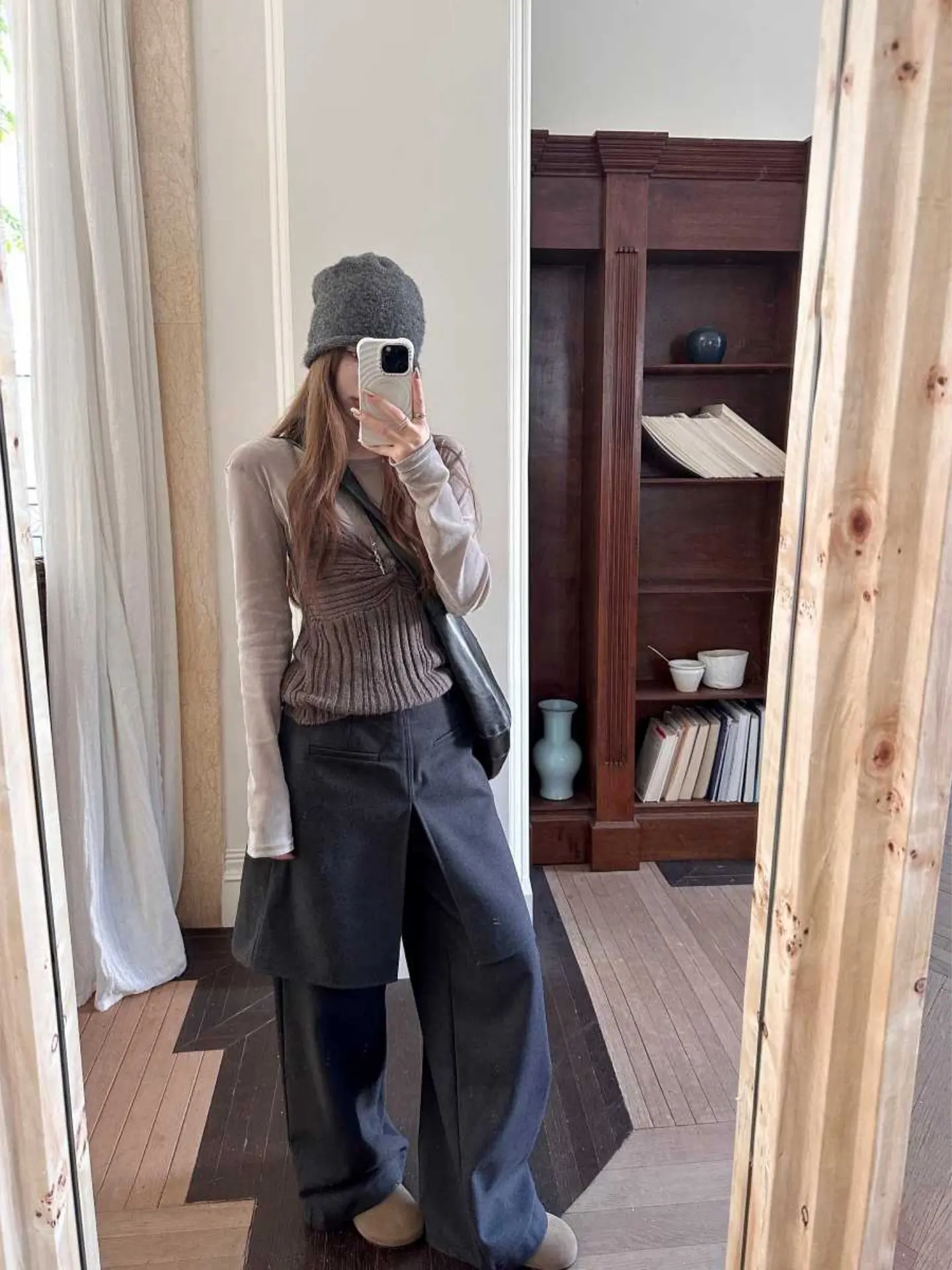 

Soft Gentle Women's Slim Fit Two-Piece Set Pure Color Inner Wear Faionable Casual Sle Long Sve T-irt And Pants