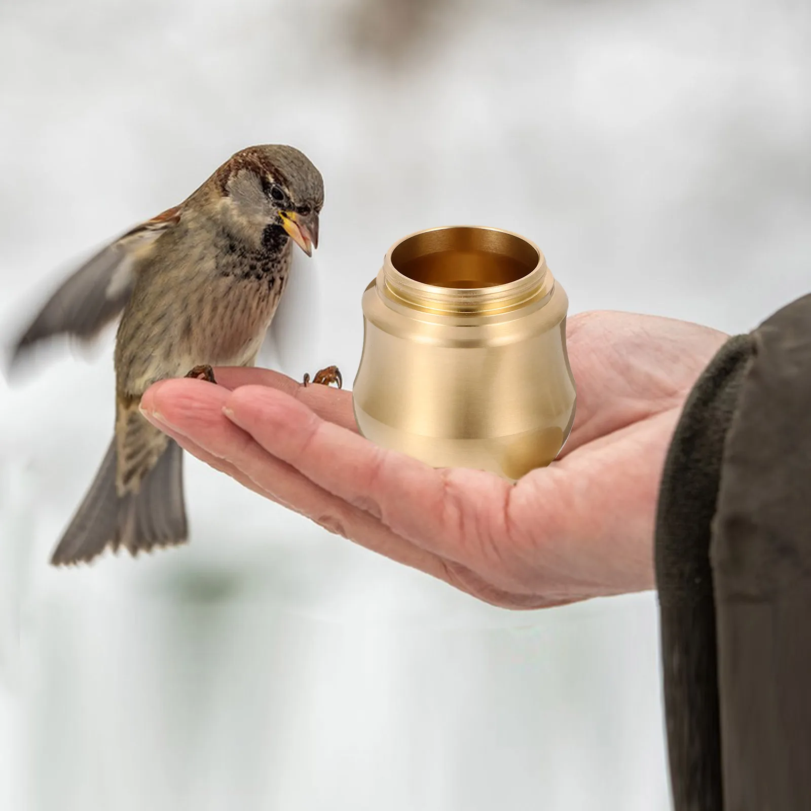 

Bird Training Food Jar Parrot Handheld Feeder Mini Round Container Reward Box for Positive Reinforcement Bird Treat Storage