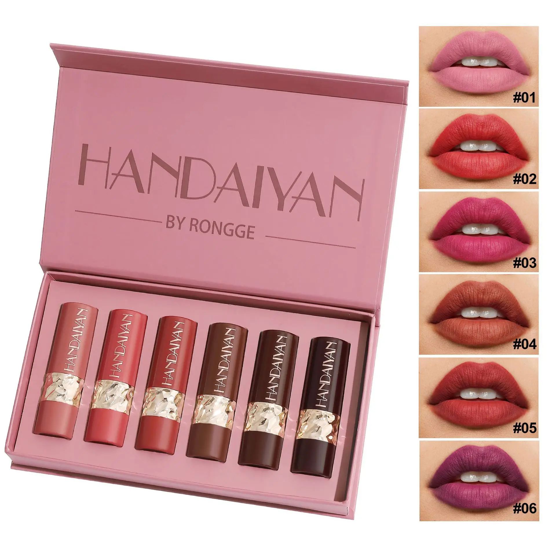 6 matte lipstick set, long-lasting rich matte matte, the best gift choice