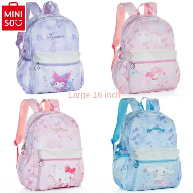 MINISO 2024 New Cartoon Jade Guigou Kuromi Large Capacity Backpack High Quality Nylon School Bag for Students