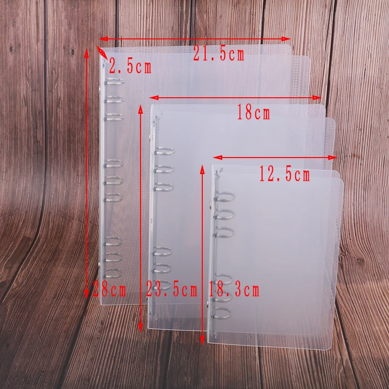 Capa de fichário criativa transparente em tecido twill PP, tamanho A6, A5, com seis furos, B5, com nove furos, para caderno, fichário de argolas, planejador.