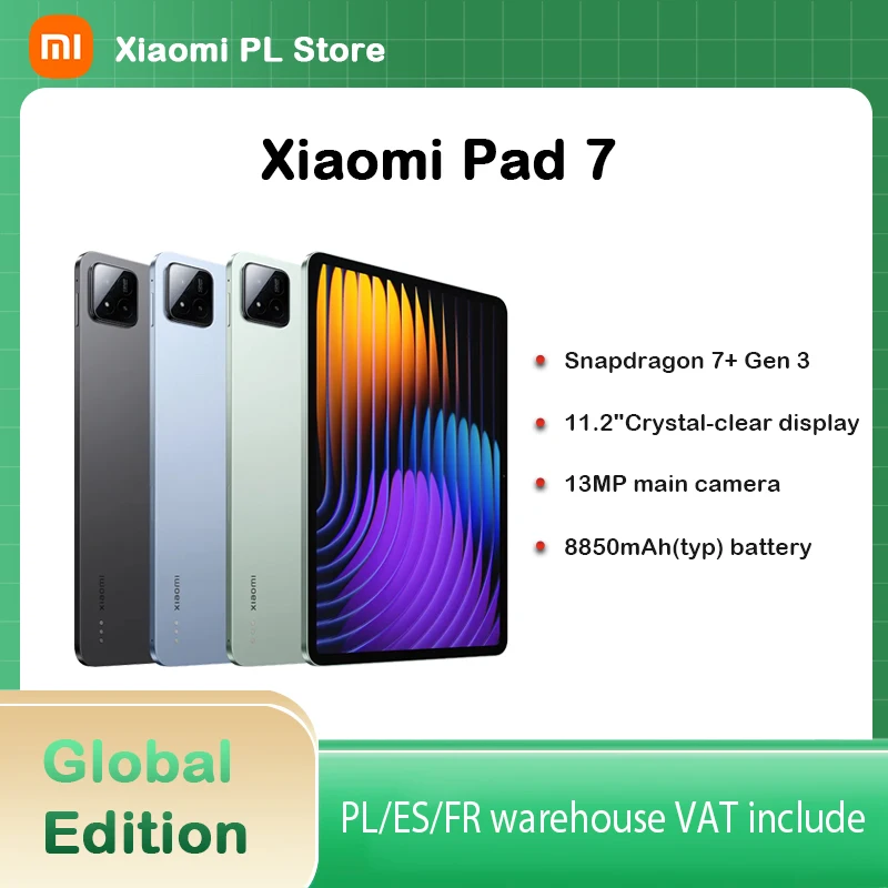 Xiaomi Pad 7 Version mondiale Mi tablette Snapdragon 7 + Gen 3 11.2 "3.2K 144Hz écran Adreno GPU 45W Turbo charge 8850mAh