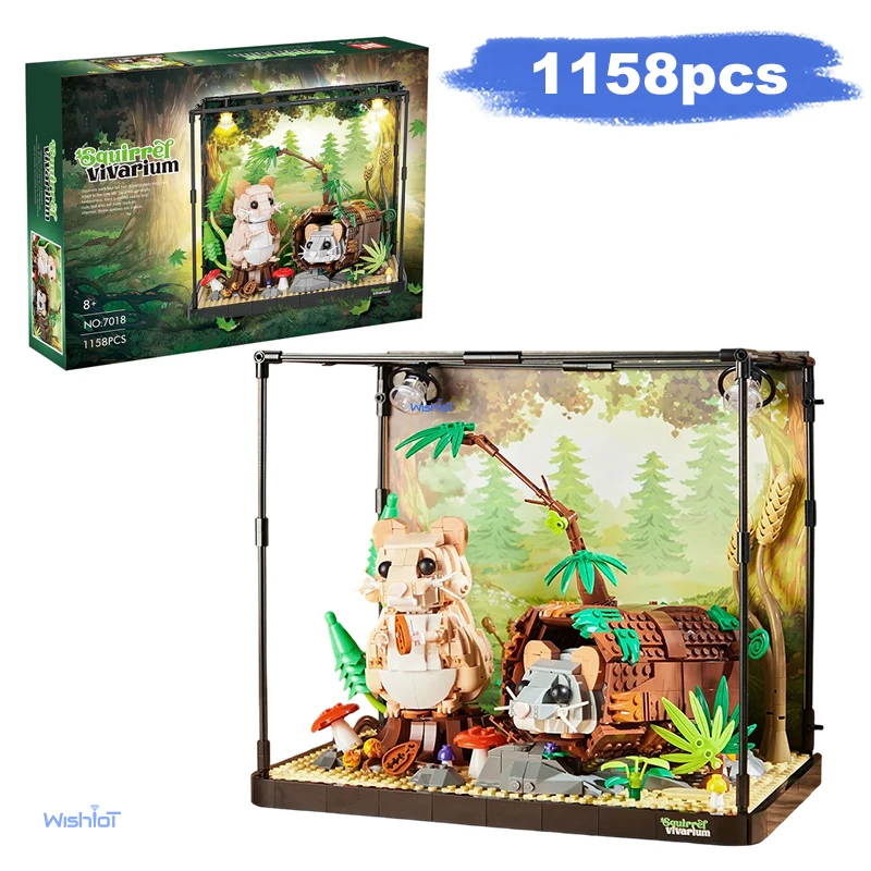 

Tropical Rain Forest Hamster Mouse 1158PCS Building Blocks with Lighting Creative Collection Bricks Desktop Decor Toys Gift