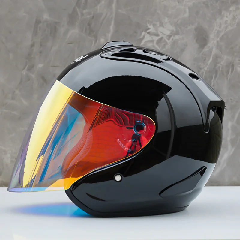 Ram4 nero lucido mezzo Casco uomo e donna moto fuoristrada Casco estivo nero opaco Racing Mountain Cross Casco Capacete