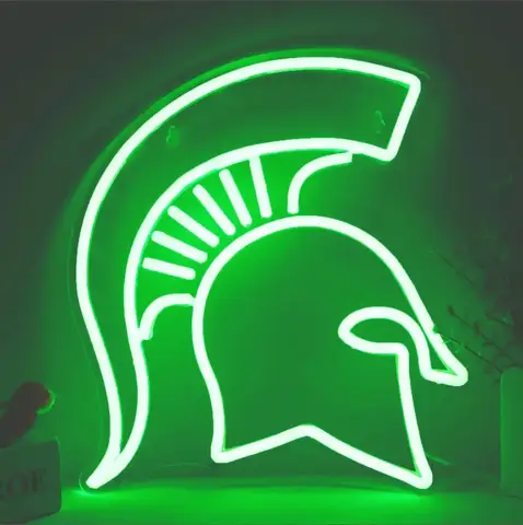 Spartan Helmet Neon Sign Dimmable LED Neon Lights  Usb Powered Wall Decor for Dorm Home Bedroom Office Man Cave Bar Club