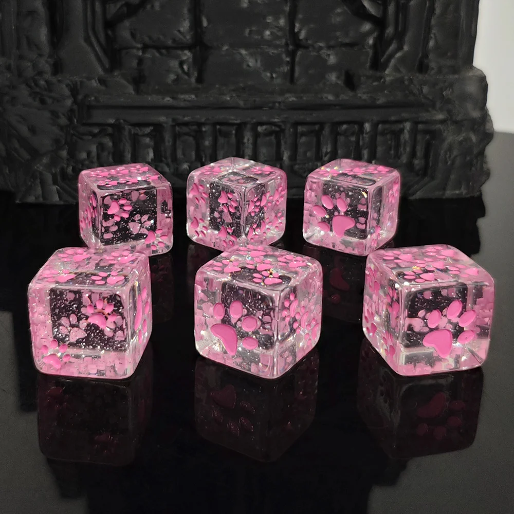 12Pcs Set D6 Resin 16MM Fancy Magical Pattern Dice for Dungeons and Dragons RPG TRPG Entertainment Dice Accessory
