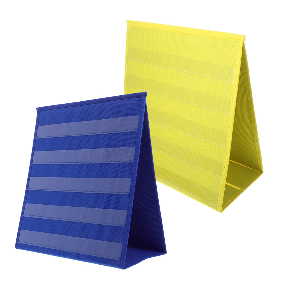 2 PCS Card Insert Teaching Aids Educational Pocket Chart Classroom Display Math Portable Desktop Stand Slot Jobs Child