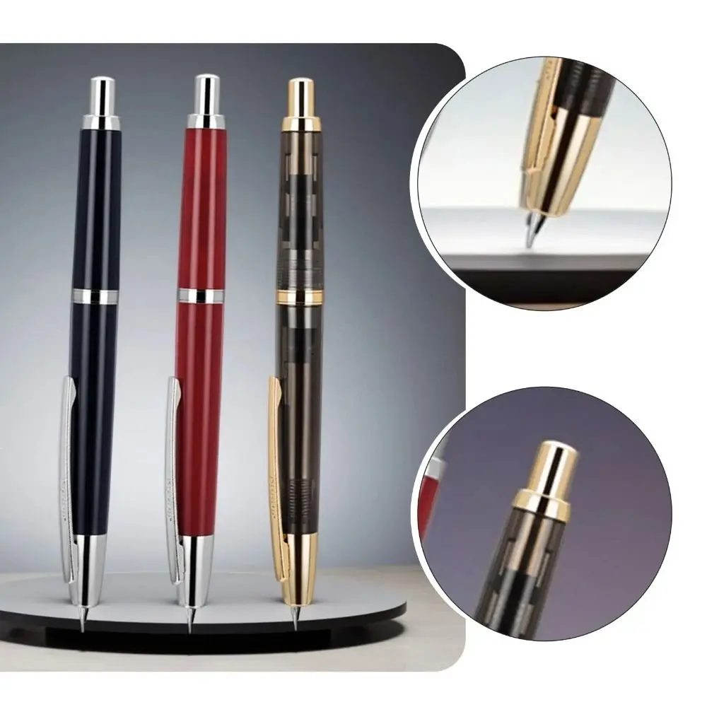 

Стильная выдвижная перьевая ручка с наконечником EF/F для плавного письма, с клик-механизмом и клипом, пластиковая, канцелярский товар