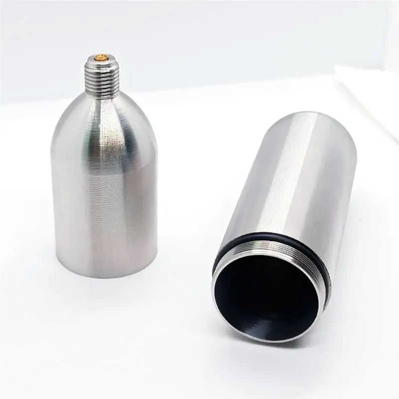 A08R~ Carbonated Baking Brewing Soda Firefighting For Air Tools Stainless Steel Reusable Bottle Refillable Co2 Cartridge