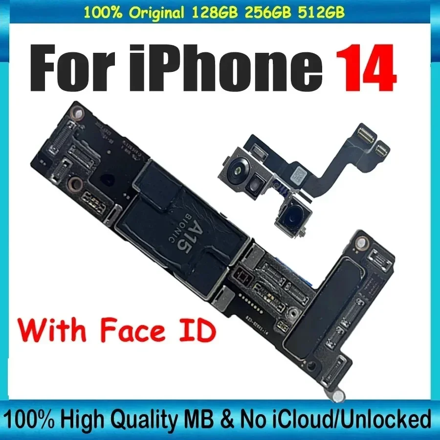 Authentic Mainboard For iPhone 14 Unlocked Motherboard With Face