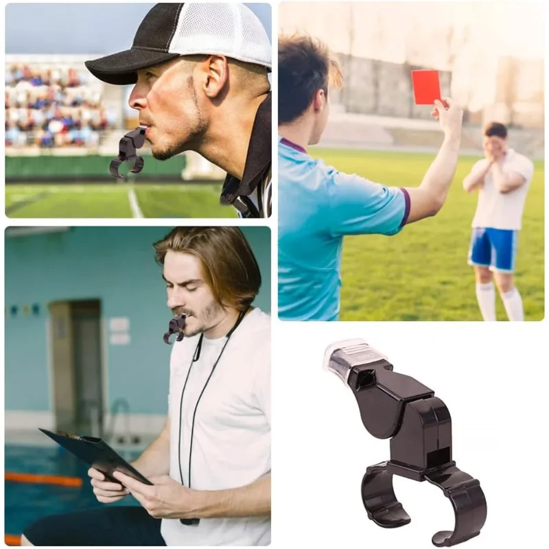 1pcs Whistle with Finger Loop and Teeth Guard，Referee Specific Football, Basketball, Field Hockey Referee High Pitch Whistle