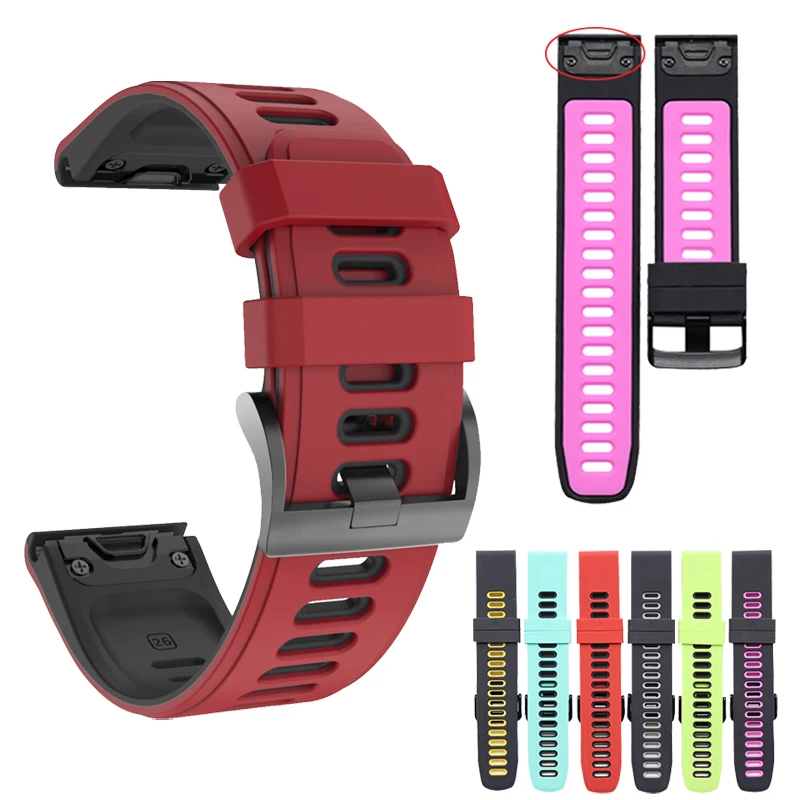 22 26MM Quick fit Watchband Strap for Garmin Fenix 6X Pro 5X 3 HR Watch Silicon Easyfit Wrist Band For Fenix 6 Pro 6 Watch Strap