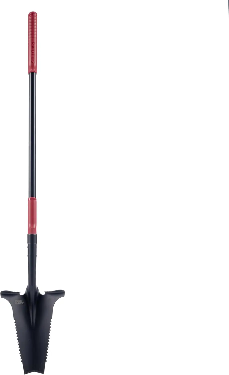 

Long Handle Serrated Garden Shovel for Digging, Root Cutting, Heavy Duty Steel Spade with Fiberglass Shaft