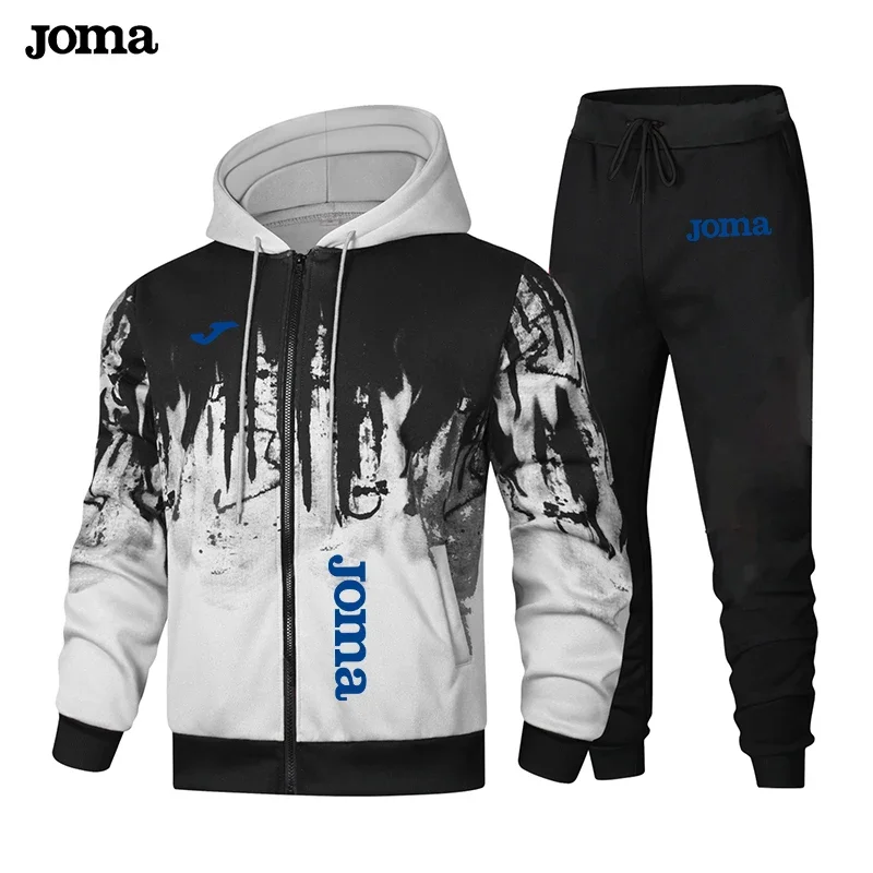 

Joma Men Sweatshirts Sweatpants Versatile Men's Tracksuit Casual Comfort Fashion Daily Sports Simple Splashed Ink Hoodie Clothin