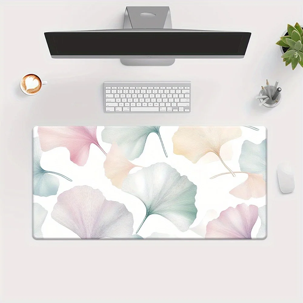 

High-quality appearance-level ginkgo leaf mouse pad, fresh macaroon-colored extended table mat desk organizers and trays