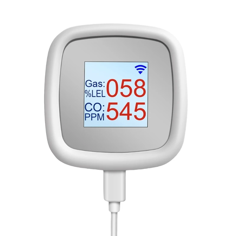 Digital Color Display LPG Detector WiFi Gas Detector with Alarm Natural Gas Methane Gas Leak Detector for Home Kitchen