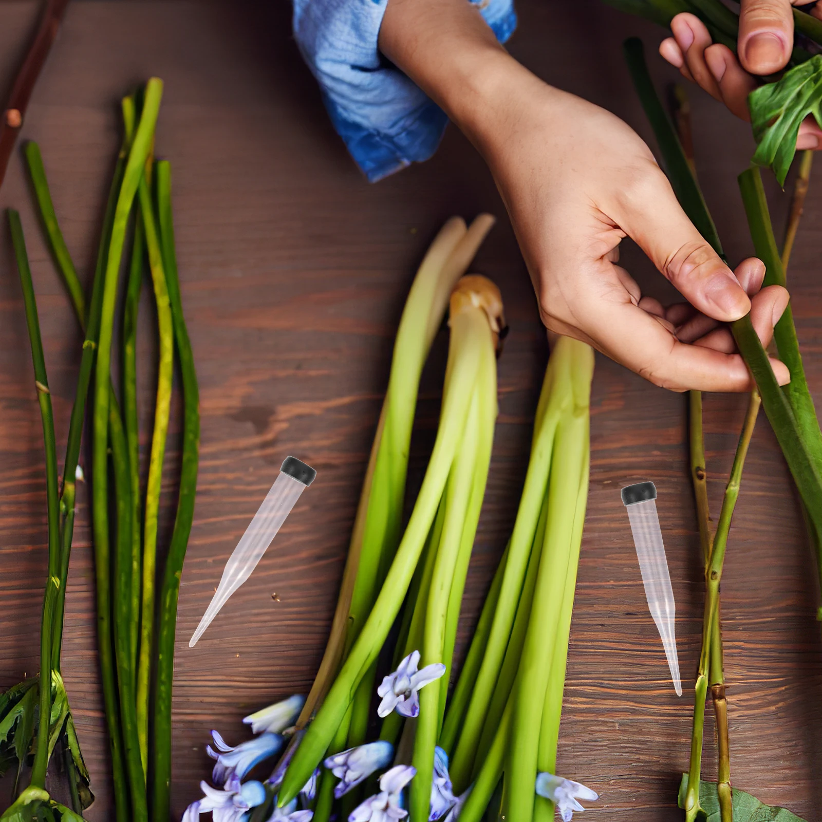 50pcs Floral Water Tubes Clear Stem Protectors For Fresh Flowers Extend Rose Carnation Arrangements Floral Supplies