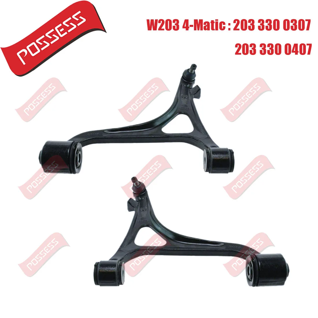 A Pair of Front Lower Suspension Control Arm For Mercedes Benz W203 4Matic C240 C280 C320 C350 2000-2007,2033300307 2033300407