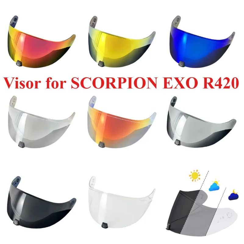 Helmet Visor for SCORPION EXO R420 Helmets Replacement Lens Shield Windshield Casco Moto Visera Accessories Glasses Lens