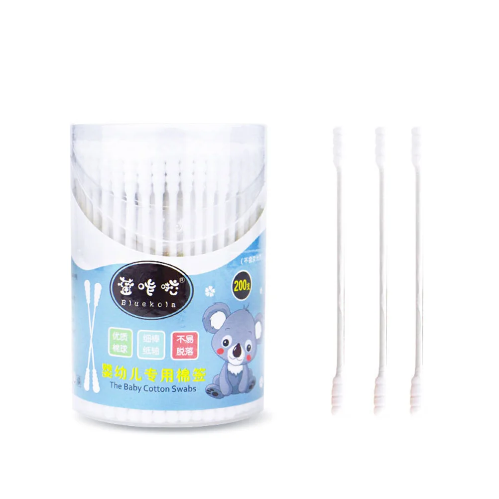 2 Boxes of 400Pcs Double Spiral Tips Cotton Swabs With Strong Paper Sticks Cleaning Swab Sticks White (200Pcs in 1 Box)