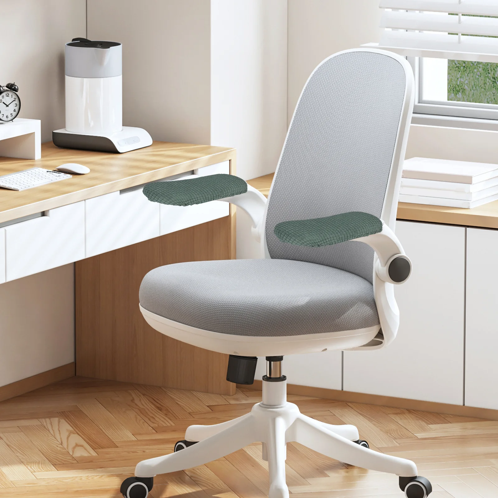 

1Pair Waterproof Stretch Office Chair Armrest Covers Elastic Dirt Resistant Arm Protectors for Computer Desk Chairs