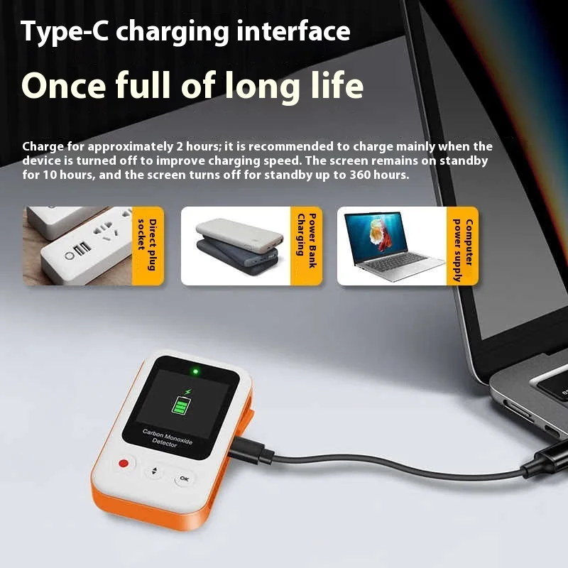 Portable CO Concentration Detection Alarm New 2025 Carbon Monoxide Detector Novel Popular Security Protection Sensor Detector