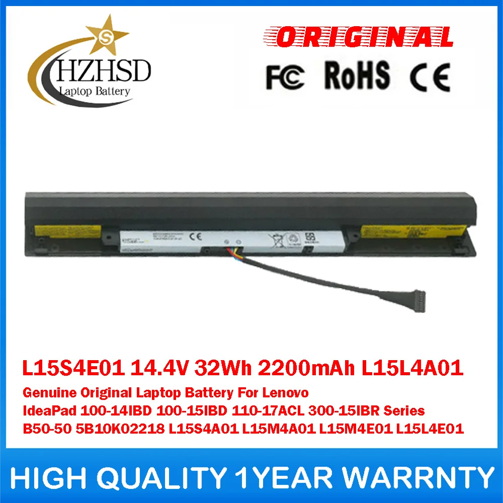 

L15S4E01 14.4V 32Wh 2200mAh L15S4A01 L15L4A01/E01 L15M4A01/E01 Genuine Original Laptop Battery For Lenovo IdeaPad100-14IBD/15IBD