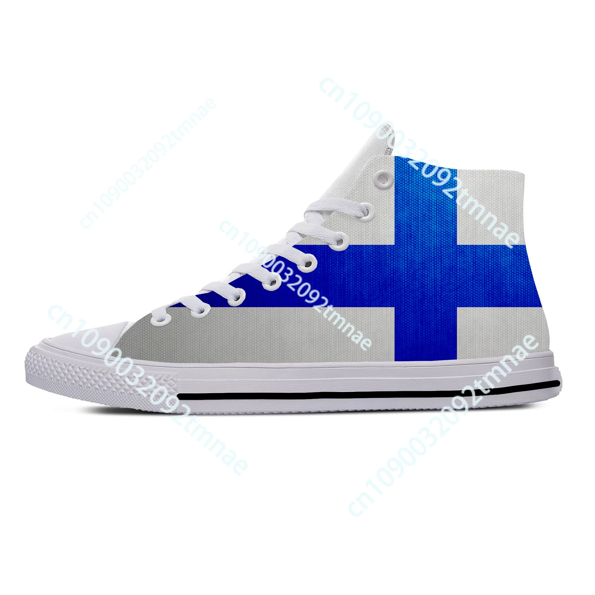 Hot Finland Finnish Flag Republic Patriotic Fashion Casual Shoes High Top Breathable Men Women Sneakers Lightweight Custom Shoes