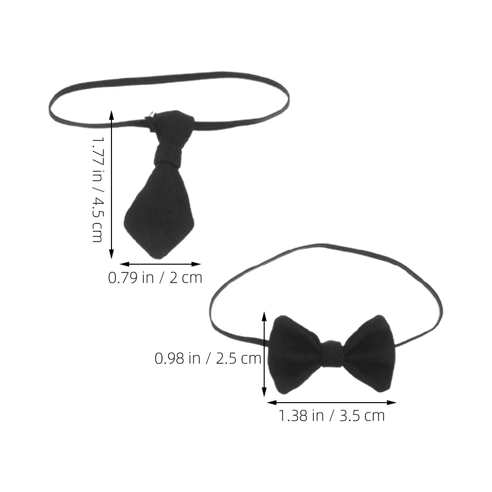 2Pcs Miniature Necktie for 20Cm Cotton Cute Formal Accessory Versatile Wardrobe Addition for Pretend Play Or Room Decor