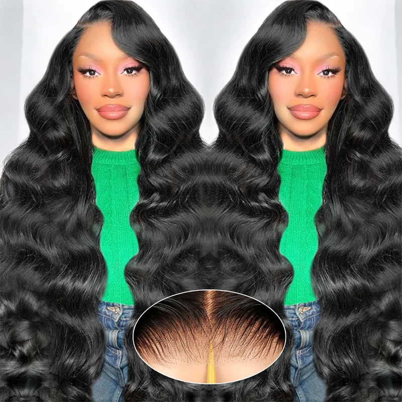 250% الكثافة الداعا الداعا عقدة شعر مستعار غلويليس الباروكات شعر الإنسان قبل قطعها قبل قطع 13x4 HD الدانتيل إغلاق الباروكات شعر الإنسان الجسم موجة الدانتيل
