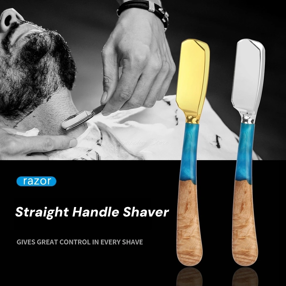Fashion Straight Razor Hairdresser Beard Eyebrow Shaver Zinc Alloy Armpit Haircut Knife Men's Hair Removal Tool With 74 Blade