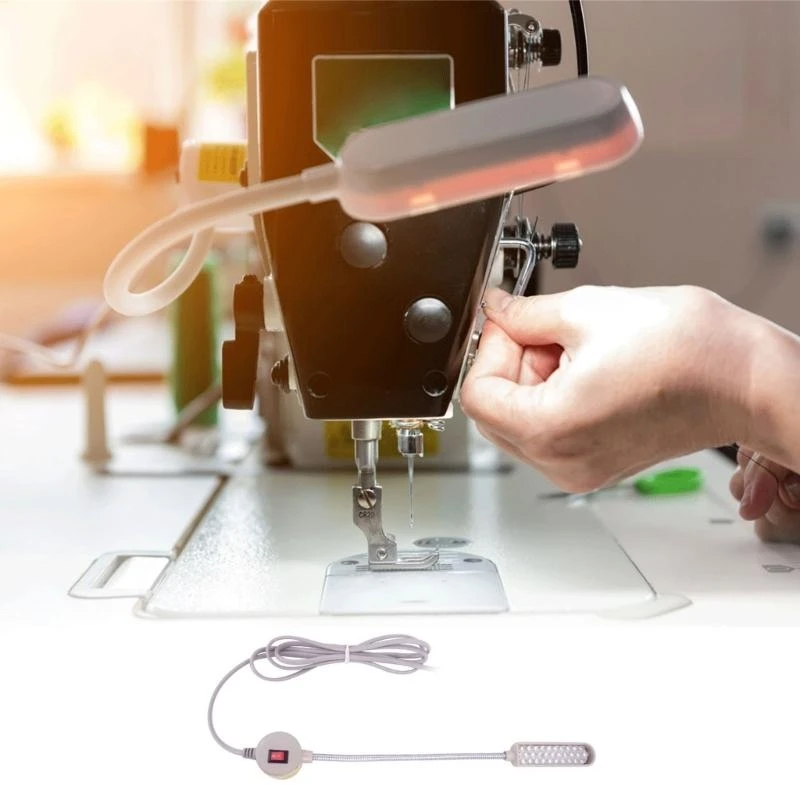 Sewing Machine Light Flexible Gooseneck 30-Bulb 2W LED Light ON/Off Button for Household Use Workbench