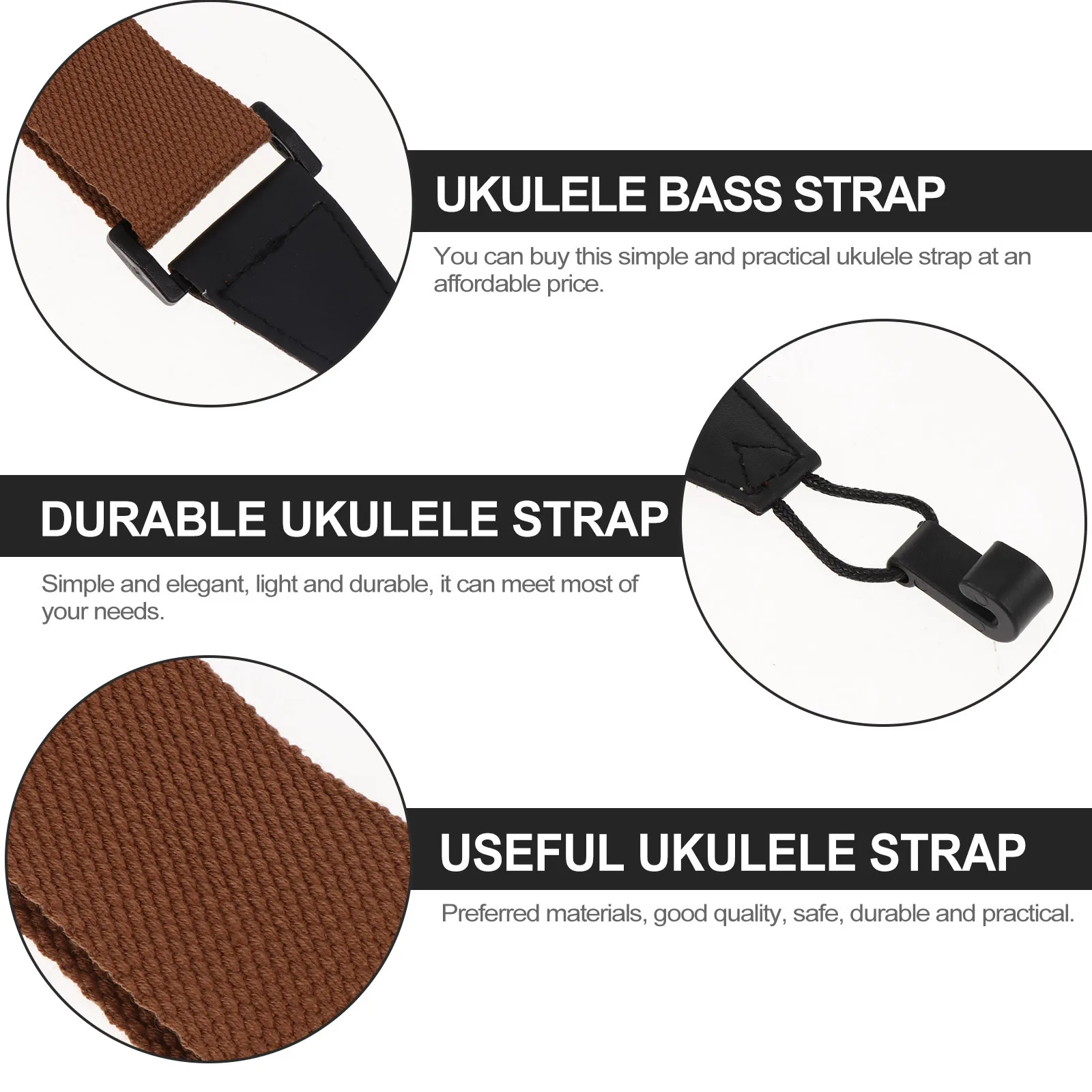 1Pcs Ukulele Strap Adjustable Non-Punching Smooth Edges High-Quality Fabric Strong Wear-Resistant Ideal for Baritone Hawaiian