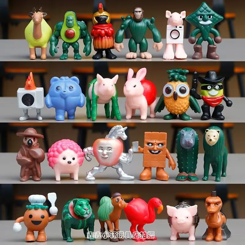 Um conjunto completo de brinquedos estrangeiros "Shan Hai Jing", figuras engraçadas de palitos de madeira, estatuetas da moda de coco Kapi Bala e presentes decorativos