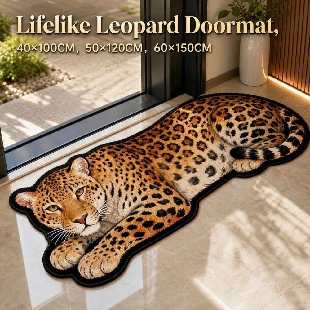 Creativity Anti-slip Tiger Carpet Rug 2D Flat Absorbent Lion Doormat Lifelike Diatomaceous Earth Wolf Floor Mat Bedroom Bathroom