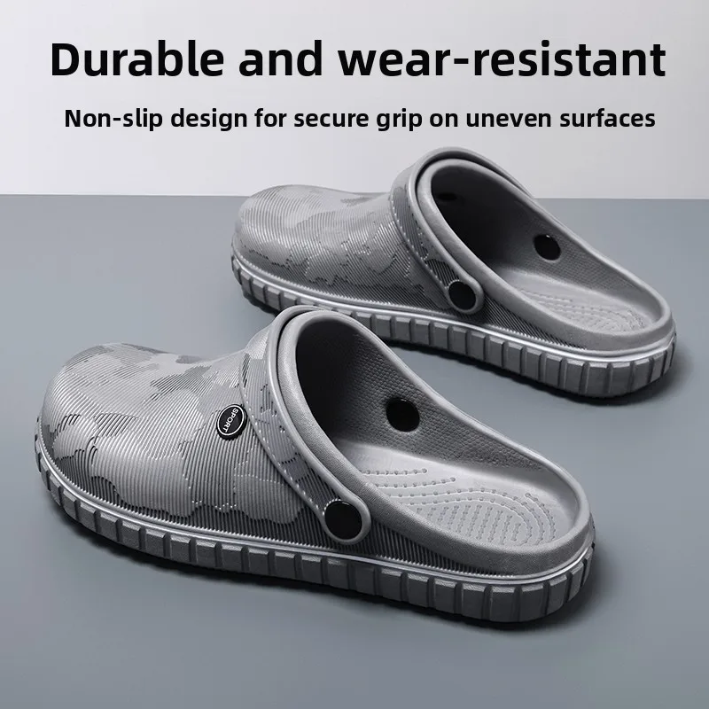 Pantuflas con Punta Cerrada Resistentes al Desgaste para Hombre, para Verano, Conducir al Aire Libre, con Suela Gruesa, a la Moda, Talla Grande, Juveniles, para la Playa, de Doble Uso