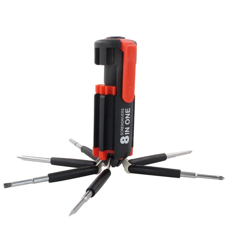 Multifunction 8 in 1 Screwdriver Repair Screwdriver with Light Portable Household Screwdriver