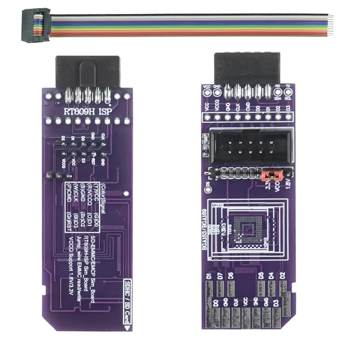 BGA153/169 + ISP Simple Reading and Writing Board SD-EMMC 8bit 1.8V RT809H-ISP Detachable Flywire Adapter Board