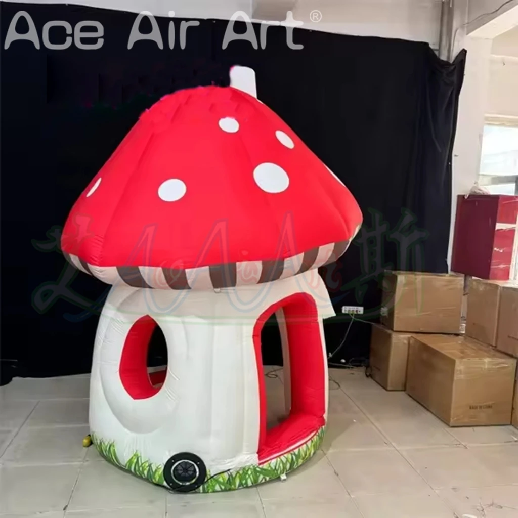 Barraca inflável portátil do cogumelo da cor feita sob encomenda, cabine inflável do cogumelo dos desenhos animados para a decoração da atividade das crianças