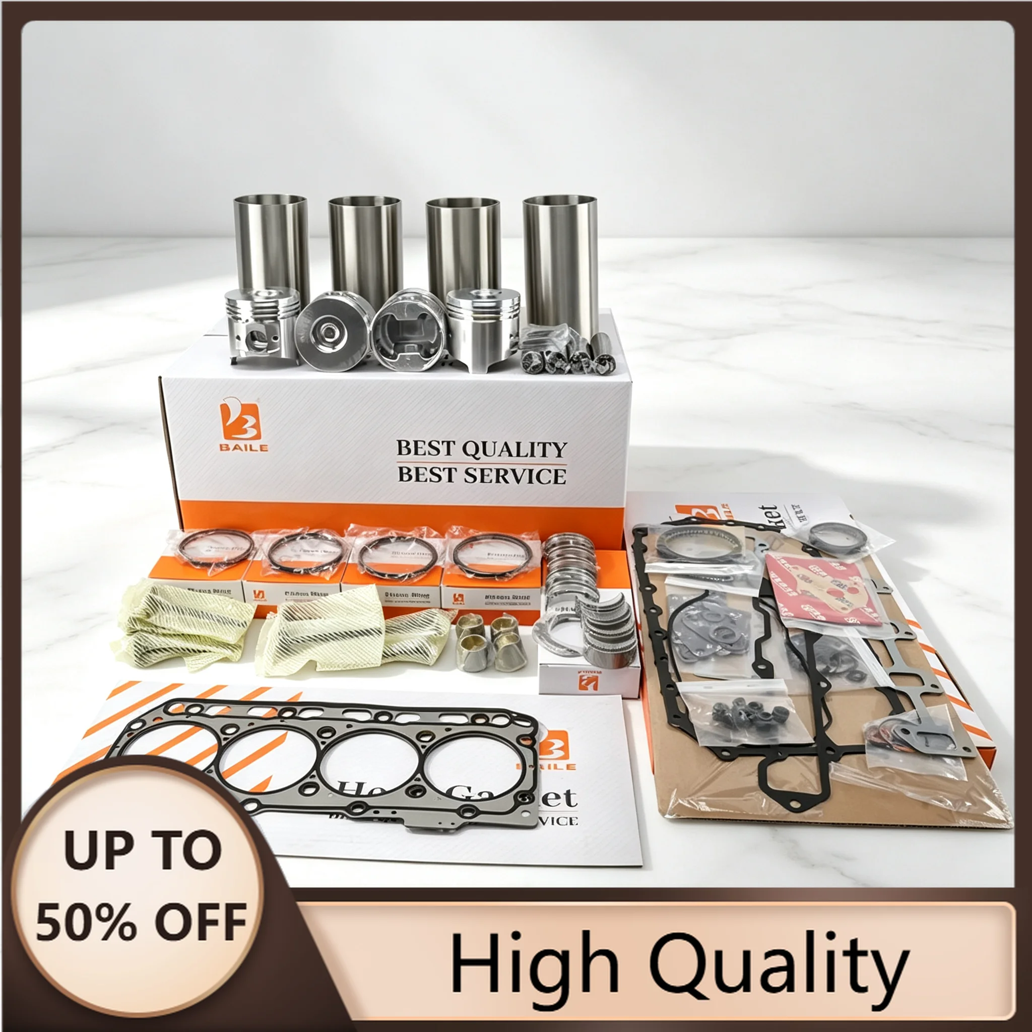 4TNV86 TK486 Overhaul Rebuild Kit For YM Piston Rings Cylinder Liner Full Gasket Set Engine Repair Parts 86*2+2+4mm