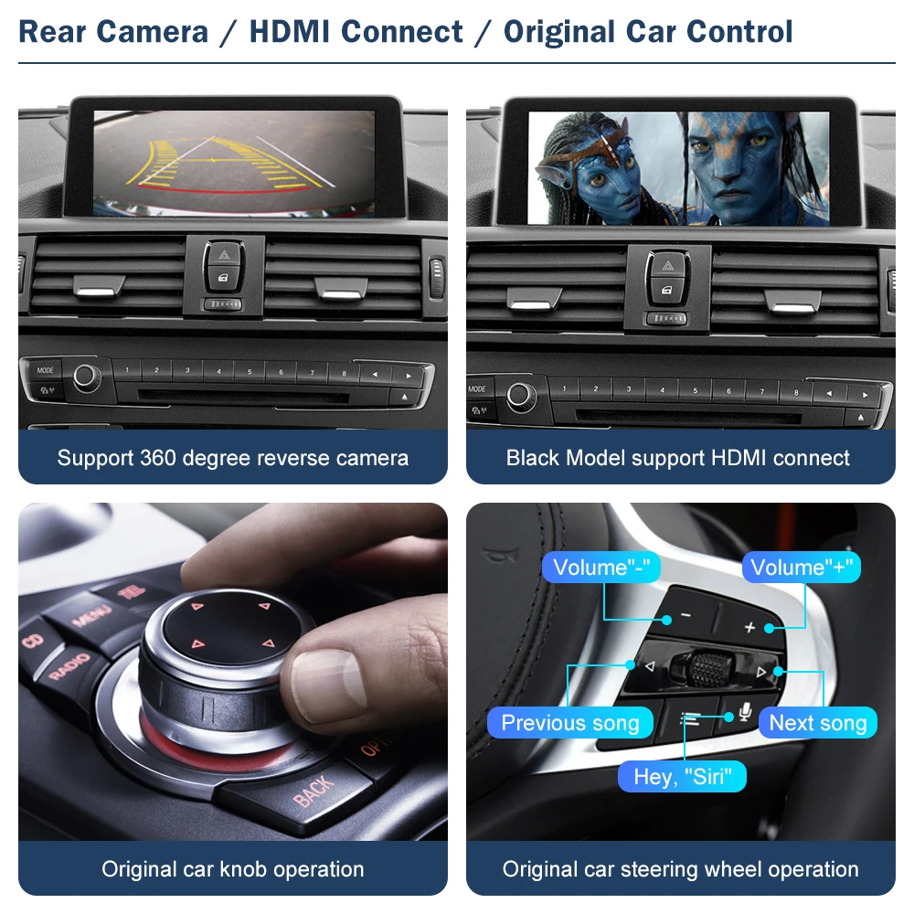 Road Top bezprzewodowy CarPlay dla BMW 1 2 serii F20 F21 F22 F23 F45 2011-2020 NBT EVO z lusterkiem AirPlay funkcje