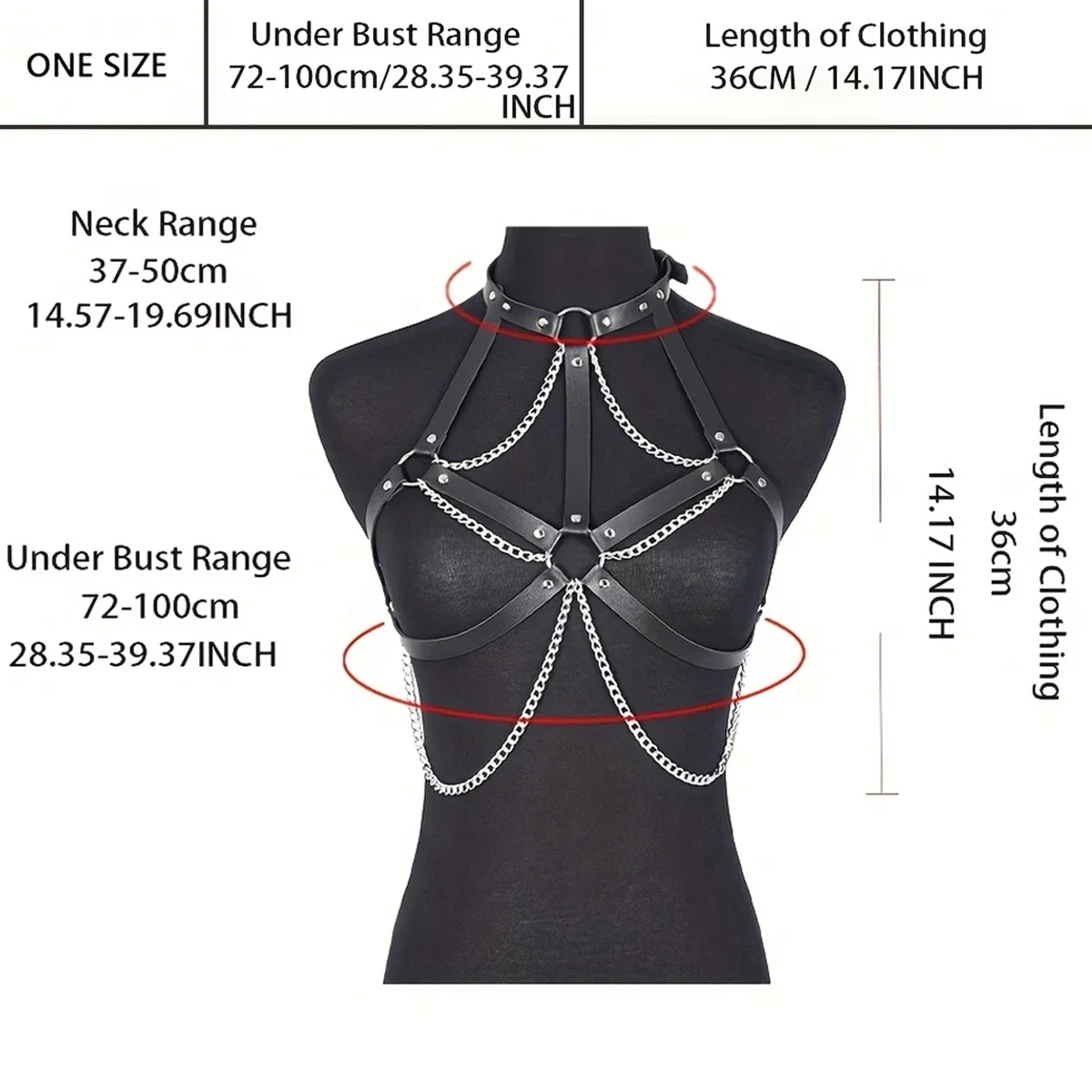 نساء موضة حزام على شكل سلسلة حزام خصر جلدي مربط صدر حزام مشد عبودية الملابس الداخلية الشرير القوطية الملابس والاكسسوارات الغريبة