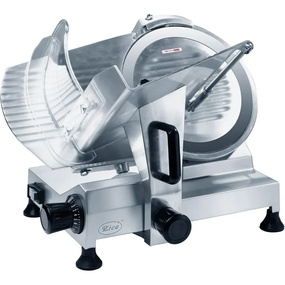 

Коммерческая электрическая мясорезка 10 дюймов, полуавтоматическая, с лезвием из нержавеющей стали, для нарезки мяса, сыра, ветчины, для коммерческого использования