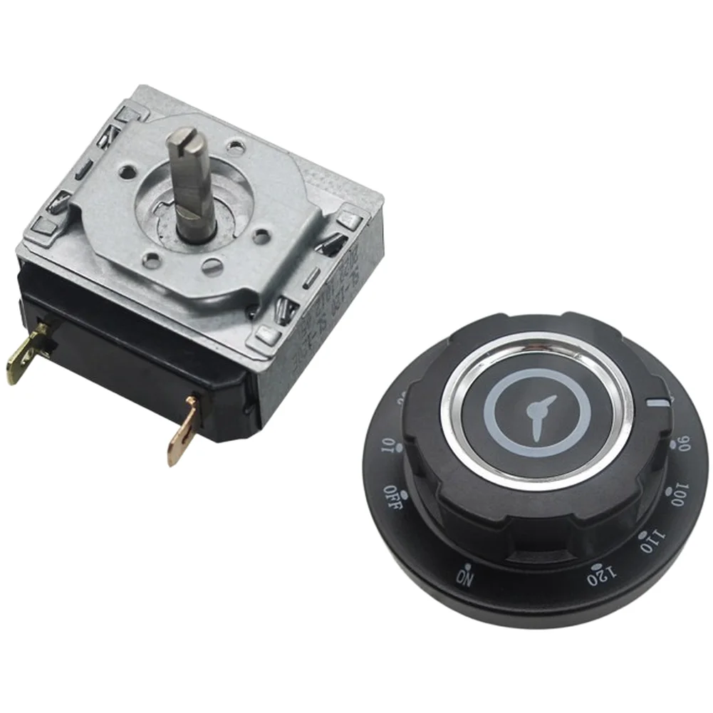 1Set 16A Mechanical Timer Switch Knob 60 90 120 Min For Commercial-Steamer Oven Kitchen Appliance Replacement Part Black